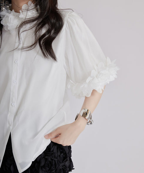 Flower Sleeve Blouse