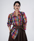 Color Mix Check Blouse