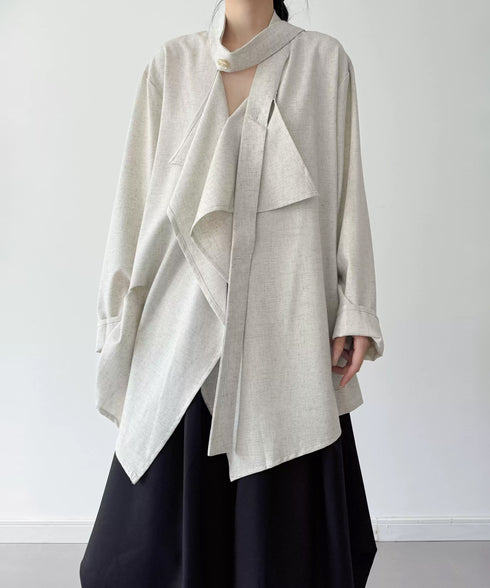 Draped Button Front Top