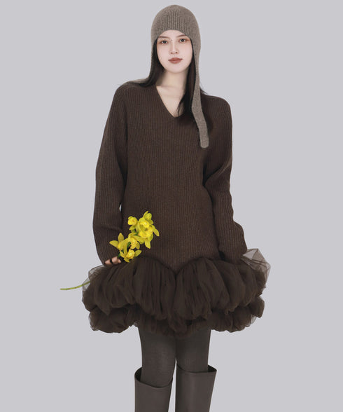 Meringue Veil Hem Dress