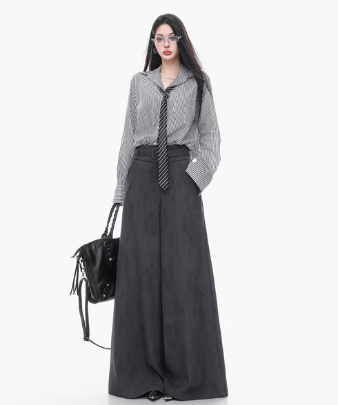 Vintage Wash Wide Belt Pants