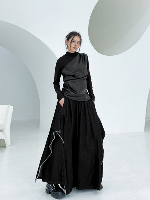 Frayed Flare Wide Pants
