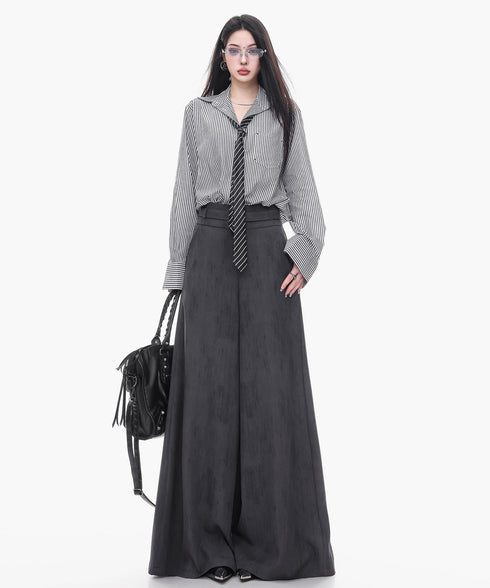 Vintage Wash Wide Belt Pants