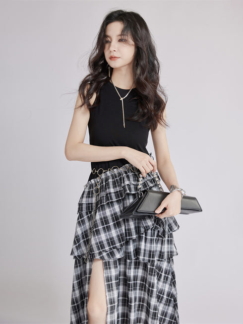 Frill Layered Combination Dress