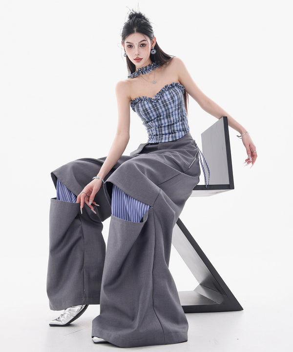 Zip Panel Layer Wide Pants