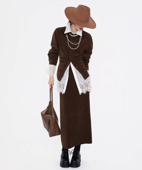 Corduroy Twist Front Blouse