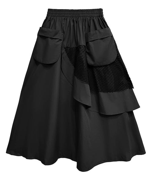 Layered Mesh Flap Skirt