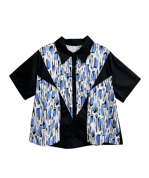 Blue Graphic Blouse