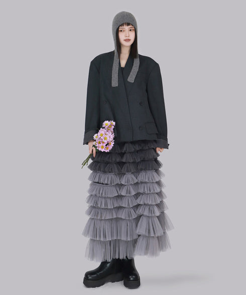Cascade Frill Long Skirt