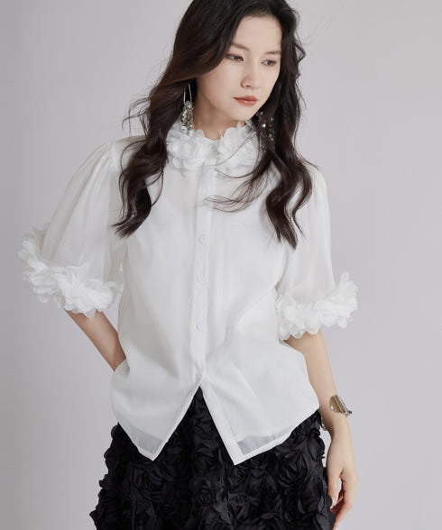 Flower Sleeve Blouse