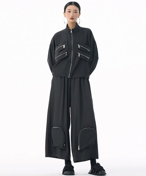 Zip Pocket Wide Pants