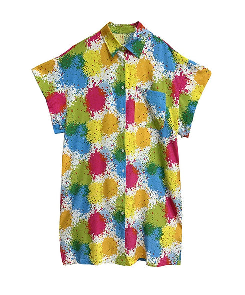 Splash Bloom Shirt Dress