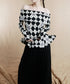 Argyle Off-Shoulder Fit Top