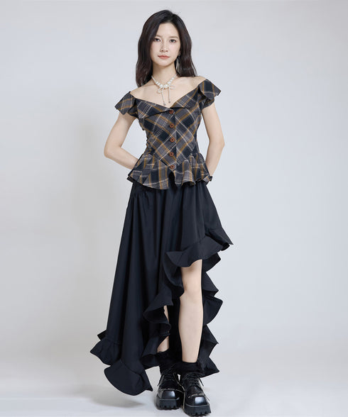 Wave Hem Skirt