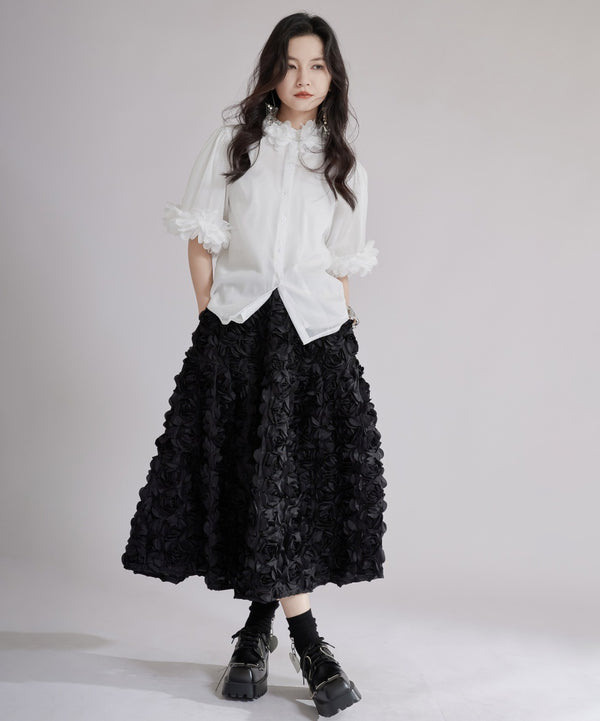 Flower Sleeve Blouse