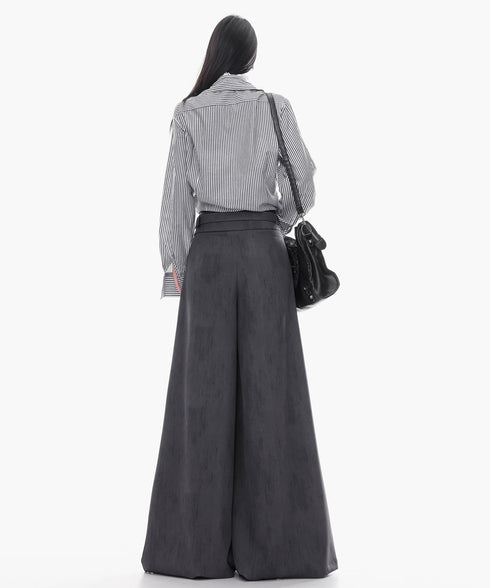 Vintage Wash Wide Belt Pants