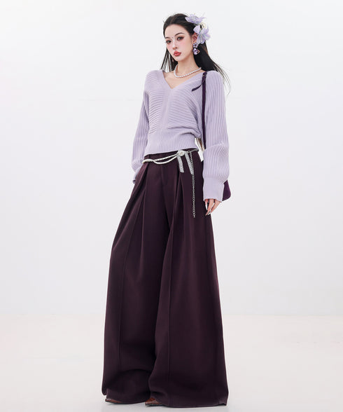 Fluid Pleat Wide Pants