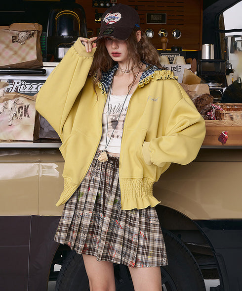 Frill Check Hoodie
