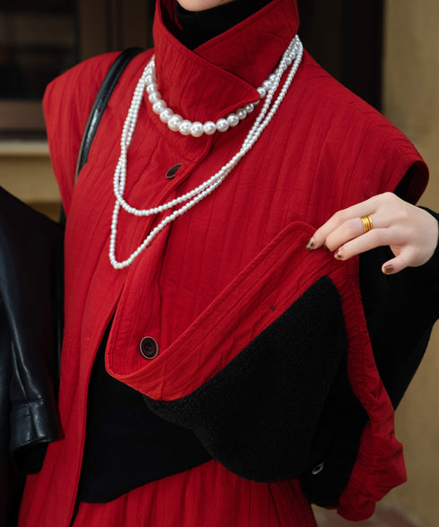 Quilted Volume Vest& Skirt Co-ord