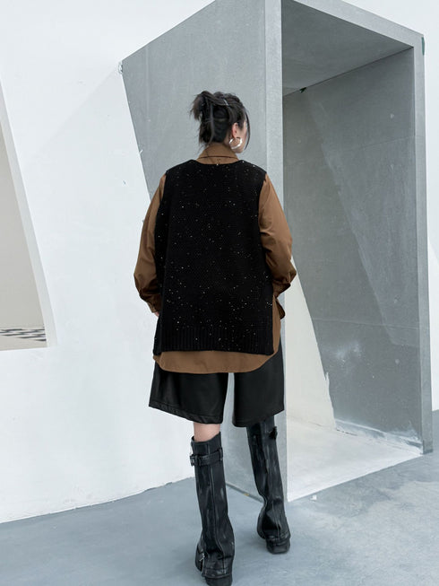 Glitter Knit Vest&Minimal Layered Shirt Series
