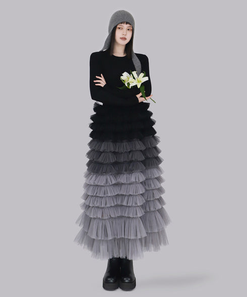 Cascade Frill Long Skirt