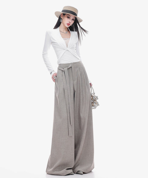 Drape Belt Wide Slacks