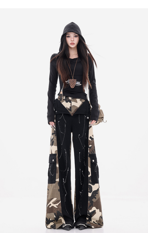Camouflage Docking Wide Cargo Pants