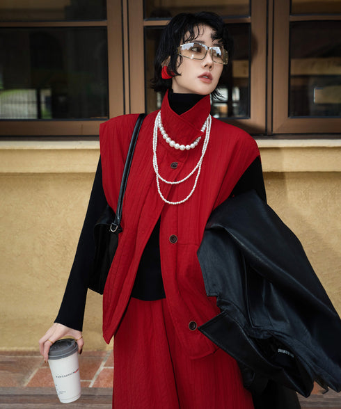 Quilted Volume Vest& Skirt Co-ord