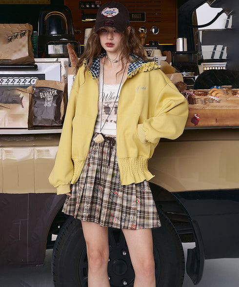 Frill Check Hoodie