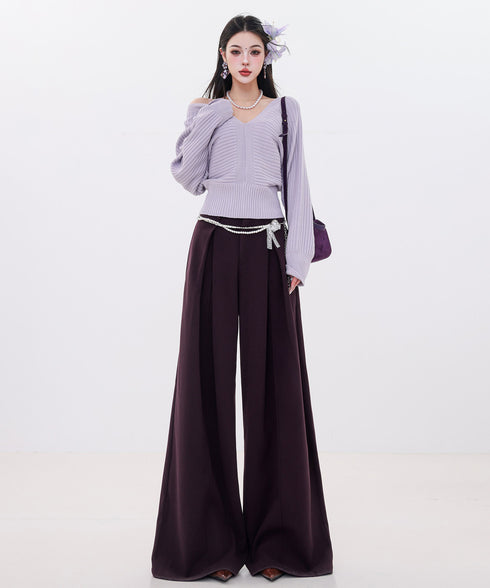 Fluid Pleat Wide Pants