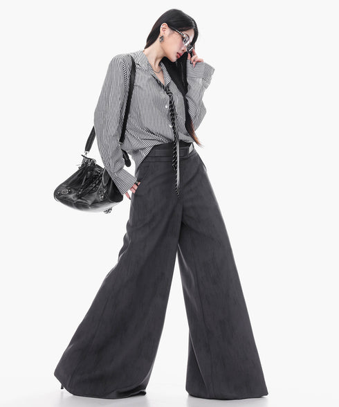 Vintage Wash Wide Belt Pants