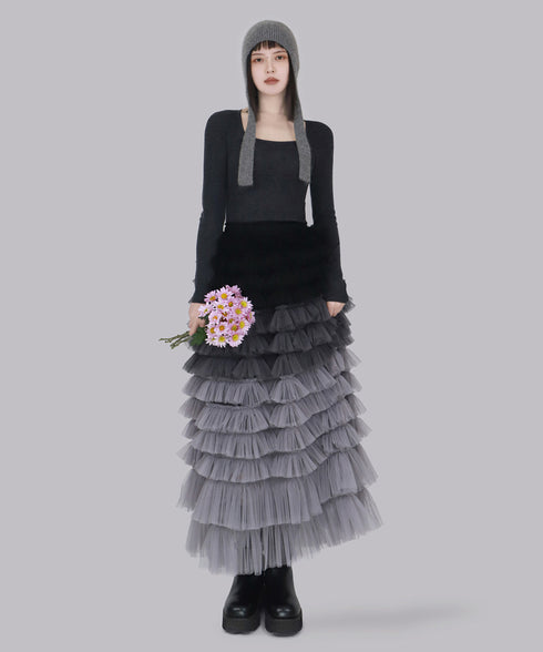 Cascade Frill Long Skirt