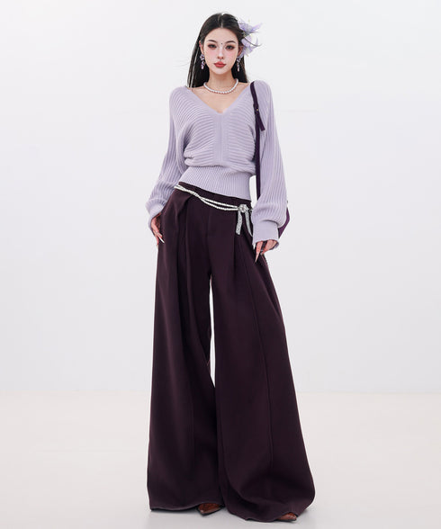 Fluid Pleat Wide Pants