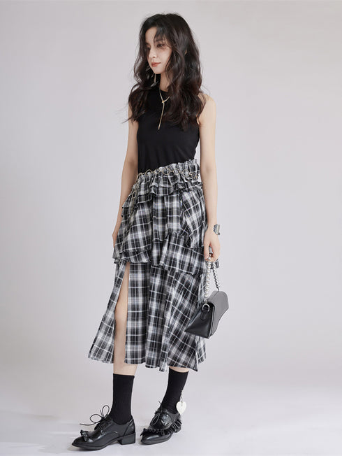 Frill Layered Combination Dress