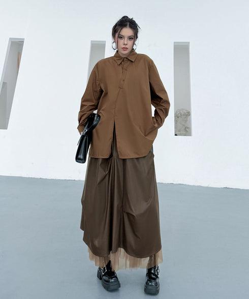 Layered Balloon Mesh Skirt