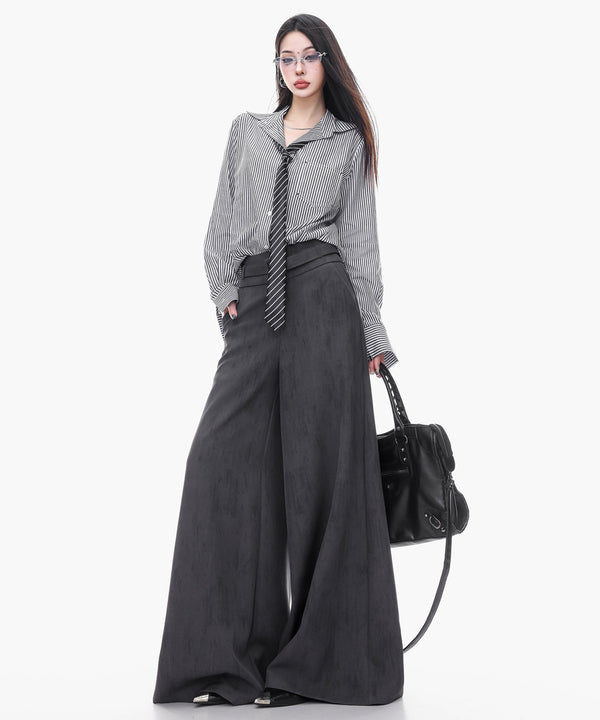 Vintage Wash Wide Belt Pants