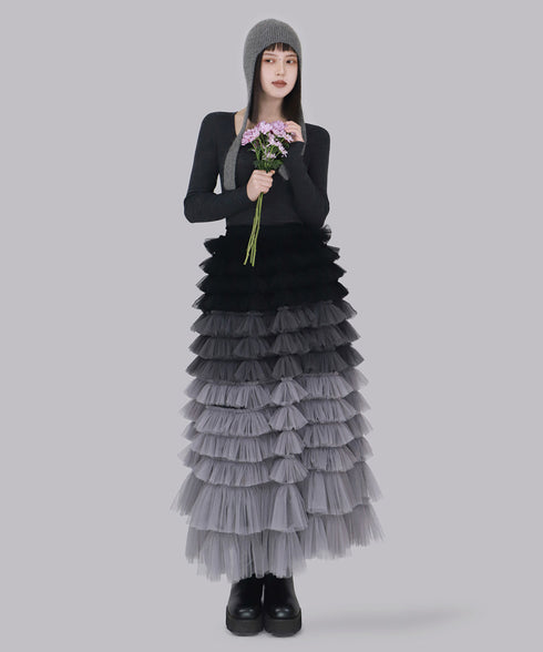 Cascade Frill Long Skirt