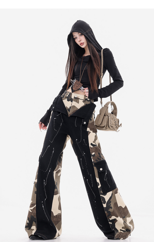 Camouflage Docking Wide Cargo Pants