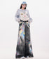 Iridescent Print Denim Wide Pants