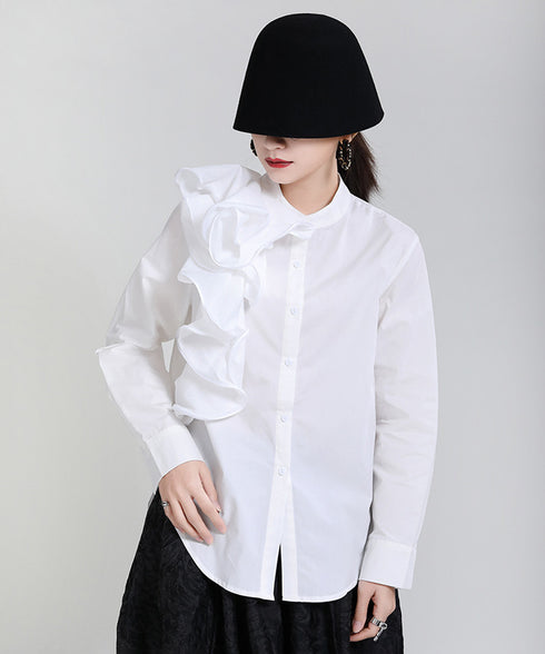 Glossy Dot Bow Blouse