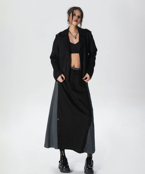 Dual Panel Buttoned Skirt