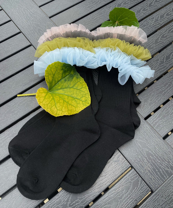 Halo Frill Rib Socks