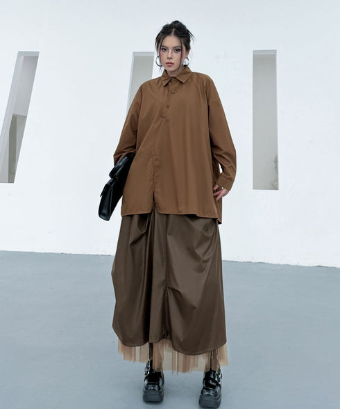 Layered Balloon Mesh Skirt