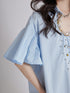 Beaded Collar Flare Blouse
