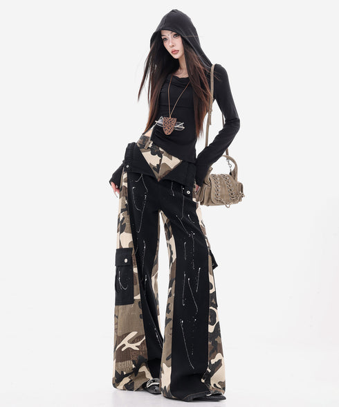 Camouflage Docking Wide Cargo Pants