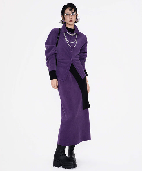 Corduroy Twist Front Blouse