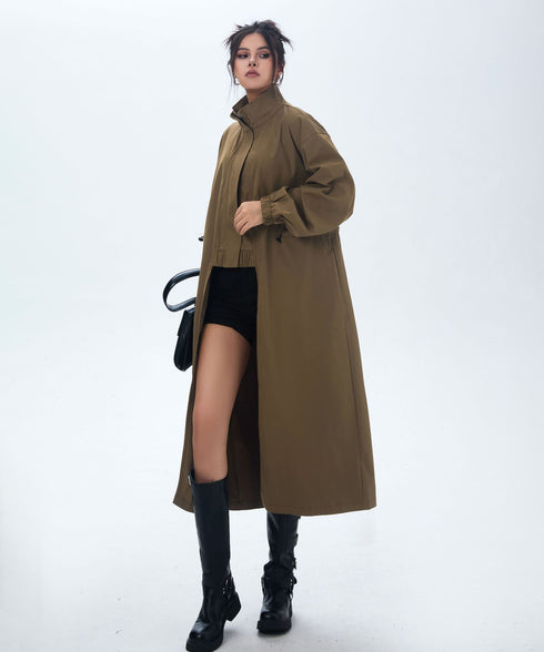 High Neck Wide Long Jacket