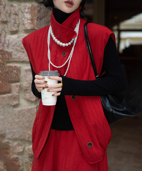 Quilted Volume Vest& Skirt Co-ord