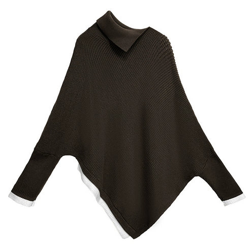 Diagonal Knit Poncho Top