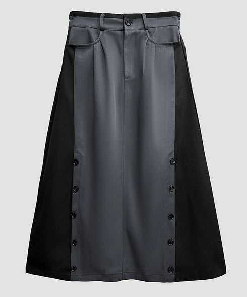 Dual Panel Buttoned Skirt